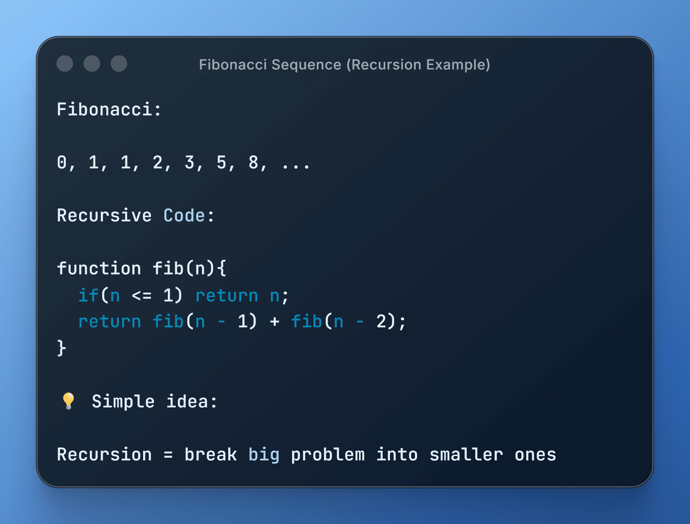 Fibonacci with Recursion